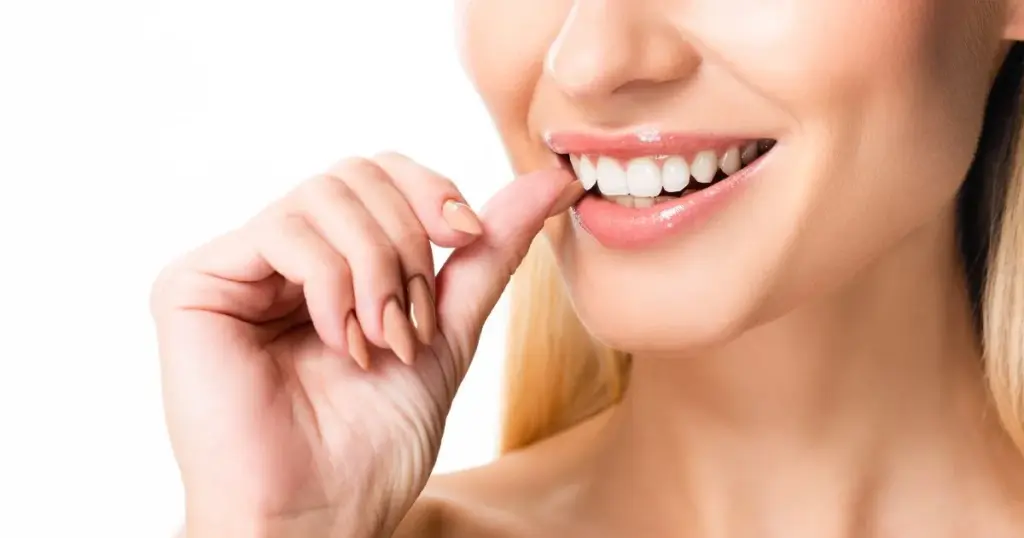 Woman smiling with bright smile from professional Teeth Whitening in Annapolis, MD