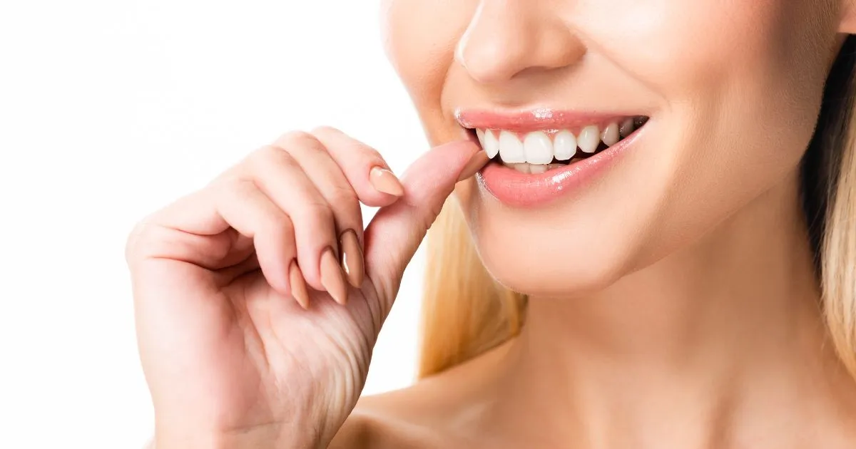 Woman smiling with bright smile from professional Teeth Whitening in Annapolis, MD